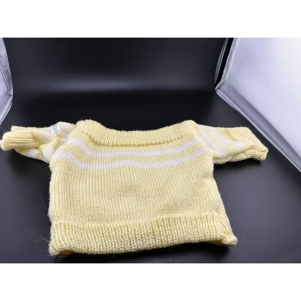 Vtg 1980s 16” Dolls Cabbage‎ Patch Kids Doll Sweater Yellow White Striped Coleco
